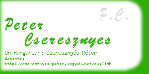 peter cseresznyes business card