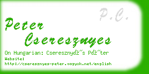 peter cseresznyes business card